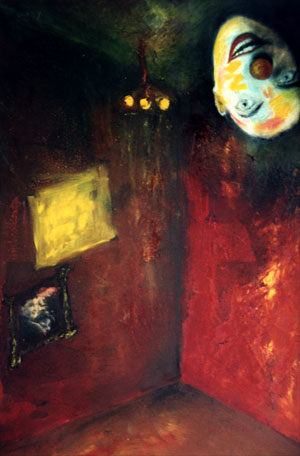 &oacute;leo s/ tela e colagem